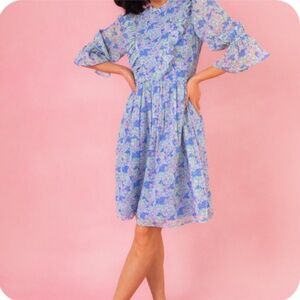 Ivy City Co Monet Dress Feminine & Flirty Floral Ruffle Dress – 6 NWOT